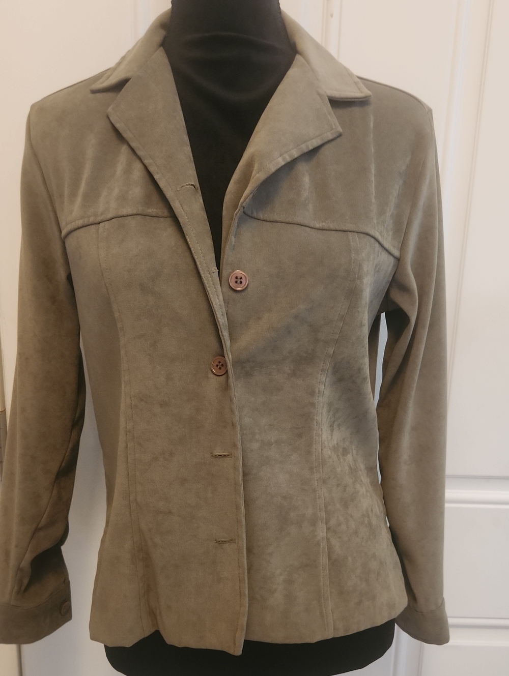 Sag Harbor Olive Green Suede Blazer